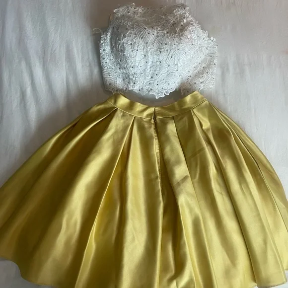 Dresses | Eureka 430 Lace Crop Top Pleated Skirt Twopiece Dress | Poshmark